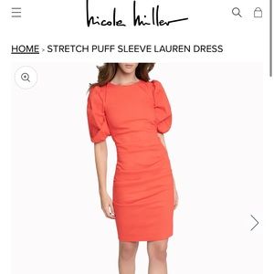 Nicole miller bright orange ruched dress
